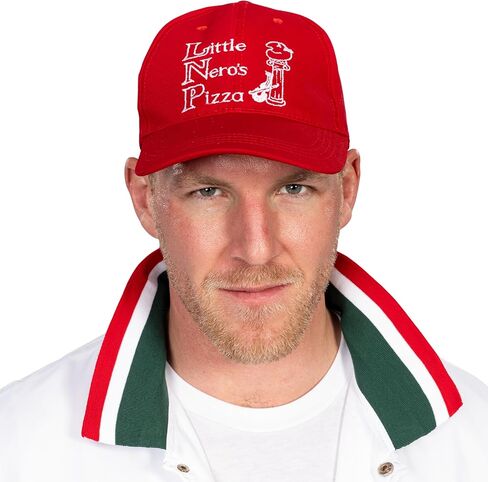 Little Nero’s Pizza Delivery Driver Christmas Movie White Jacket and Red Hat Complete Cosplay Halloween Costume Set in Saudi Arabia