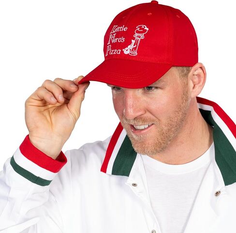 Little Nero’s Pizza Delivery Driver Christmas Movie White Jacket and Red Hat Complete Cosplay Halloween Costume Set in Saudi Arabia