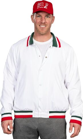 Little Nero’s Pizza Delivery Driver Christmas Movie White Jacket and Red Hat Complete Cosplay Halloween Costume Set in Saudi Arabia