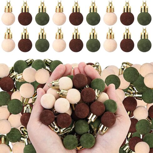 120 Pcs Mini Christmas Velvet Balls Ornaments Bulk 0.79"/20 mm Miniature Flocked Velvet Christmas Ornament Mini Christmas Tree Ball Small Bulbs for Holiday Hanging Decor(Blue) in Kuwait