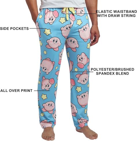 Kirby and Warp Star All-Over Print Men's Sleep Pajama Pants in Saudi Arabia