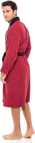 Skylinewears الرجال 100% القطن رداء تيري شوال روب استحمام لينة اللمس طوق ماصة دش الحمام تبخير الملابس العرق in Saudi Arabia
