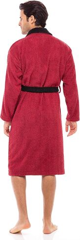 Skylinewears الرجال 100% القطن رداء تيري شوال روب استحمام لينة اللمس طوق ماصة دش الحمام تبخير الملابس العرق in Saudi Arabia