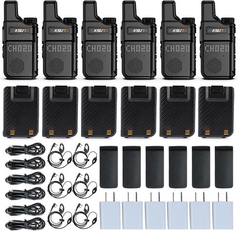 KSUN 4 Pack Walkie Talkies for Adults with Earpiece and Mic 22 FRS Channels Drop-Resistant, Dotted Matrix Display Long Range VOX 4000mAh Battery for Cruise Hiking Camping M6 in Saudi Arabia