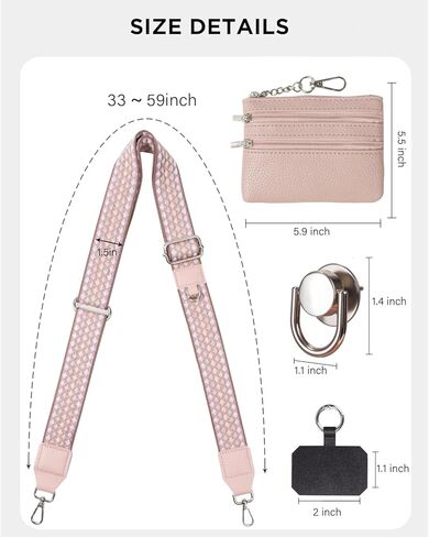 3 in 1 Strap for Bogg Bag Accessories &Clip and Go Strap for Phone Wallet Crossbody with Zippered Pouch in Saudi Arabia
