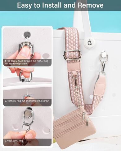 3 in 1 Strap for Bogg Bag Accessories &Clip and Go Strap for Phone Wallet Crossbody with Zippered Pouch in Saudi Arabia