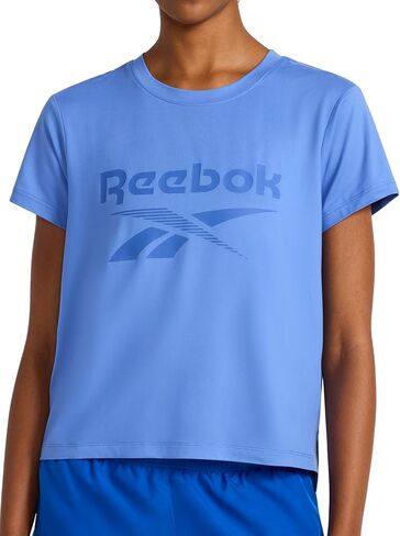 تي شيرت نسائي مقلم بفتحة رقبة دائرية من Reebok Lockup in Kuwait