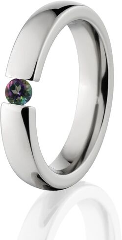 Mystic Topaz Ring Titanium Tension Set Jewelry Stunning Mystic Topaz Band in Saudi Arabia
