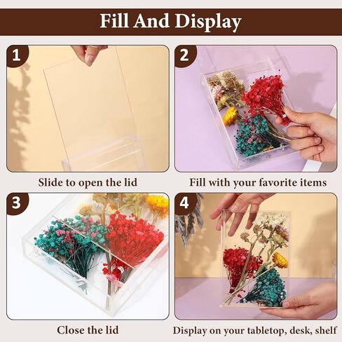 عبوتان من حافظات عرض صندوق الظل الأكريليك - إطار صور شفاف DIY مقاس 7 بوصة × 5 بوصة × 1.4 بوصة لحفلات الزفاف، وعيد الحب، والزهور المجففة، والذكريات، والمقتنيات (عبوتان، لا حاجة إلى تجميع) in Kuwait