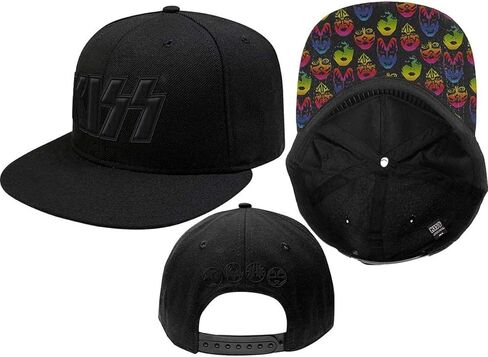 KISS Men's Neon Faces Baseball Cap Adjustable Black in Saudi Arabia