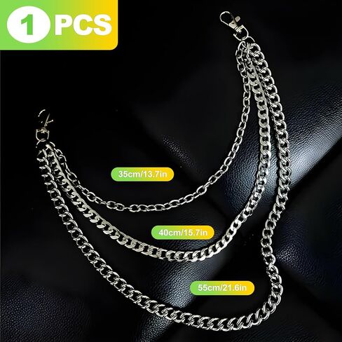 Multi-Layer Wallet & Pant Chain for Men Women Heavy Duty Jean Chain Goth Punk Biker Style Accessories for Jeans Skirts Bags in Saudi Arabia