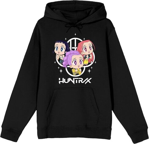 Kpop Demon Hunters Huntrx Excited Kawaii Men's Black Long Sleeve Hoodie in Saudi Arabia
