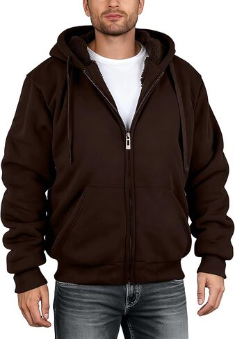 Vividpoint Men's Zip Up Fashion Full Sherpa Hoodies Fleece Lined Jacket Winter Warm Coat Heavyweight Sweatshirts in Saudi Arabia