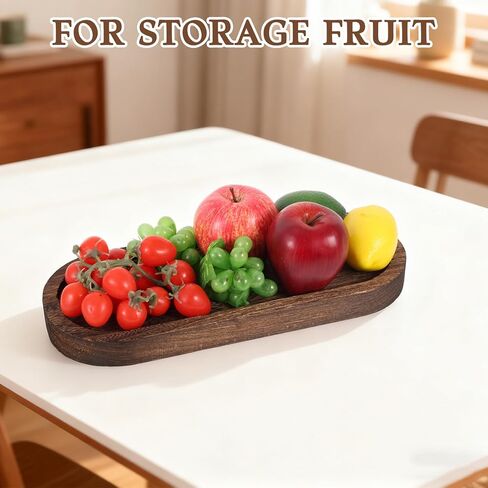 Decorative Dough Bowl for Home Decor Large Natural Holder Tray Decor Long Narrow Wooden Tray Rustic Farmhouse decorative bowl for KitchenTable Centerpieces Dining Room Fruit Bowls in Saudi Arabia