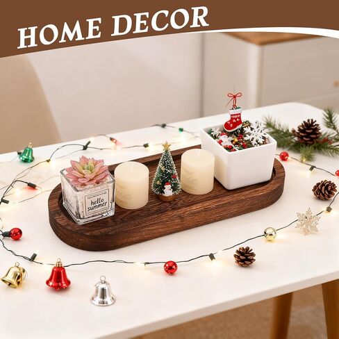 Decorative Dough Bowl for Home Decor Large Natural Holder Tray Decor Long Narrow Wooden Tray Rustic Farmhouse decorative bowl for KitchenTable Centerpieces Dining Room Fruit Bowls in Saudi Arabia