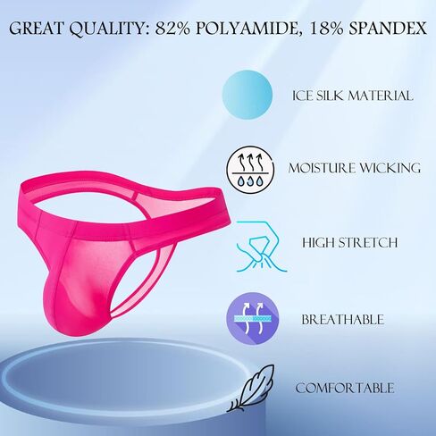 JOCKMAIL Mens Thongs Underwear JockStrap Mens Bikini Underwear G-string Jockstraps for Men Ice Silk Underwear in Saudi Arabia