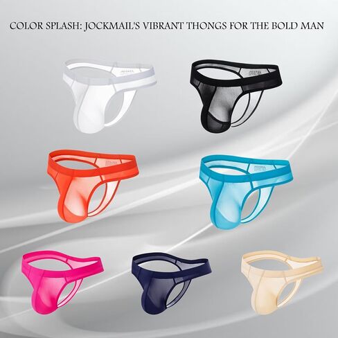 JOCKMAIL Mens Thongs Underwear JockStrap Mens Bikini Underwear G-string Jockstraps for Men Ice Silk Underwear in Saudi Arabia