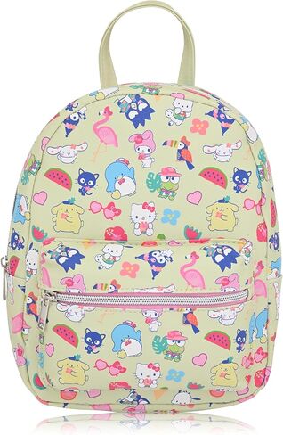 حقيبة ظهر Fast Forward Sanrio Hello Kitty مقاس 10 بوصات للجنسين حقيبة ظهر نهارية | حقيبة ظهر صغيرة لطيفة من جلد البولي يوريثان محفظة كتف | حقيبة Hello Kitty وإكسسواراتها in Saudi Arabia