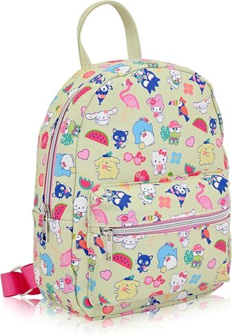 حقيبة ظهر Fast Forward Sanrio Hello Kitty مقاس 10 بوصات للجنسين حقيبة ظهر نهارية | حقيبة ظهر صغيرة لطيفة من جلد البولي يوريثان محفظة كتف | حقيبة Hello Kitty وإكسسواراتها in Saudi Arabia