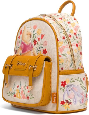 Disney Winnie the Pooh Floral 11" Vegan Leather Fashion Mini Backpack in Saudi Arabia