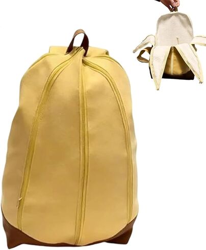 Novelty Funny Banana Bag, Cute Fruit-shaped Banana Backpack, Peelable Handbags for Travel, Christmas Gift (1) in Saudi Arabia