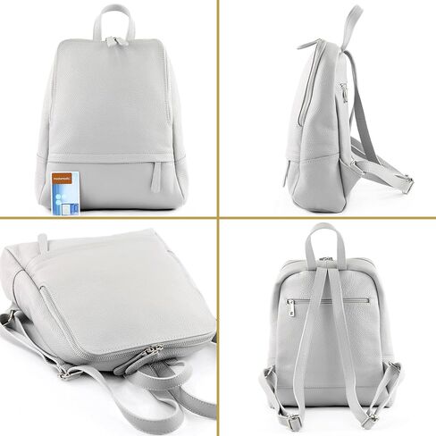 T138 - ital ladies leather backpack bag (Lightgold metallic) in Kuwait