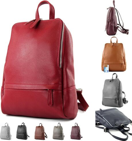 T138 - ital ladies leather backpack bag (Lightgold metallic) in Kuwait