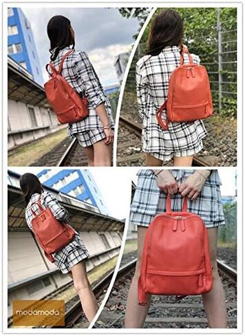 T138 - ital ladies leather backpack bag (Lightgold metallic) in Kuwait