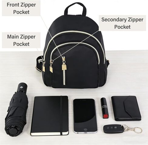 Cute Mini Backpack for Women, 5L Water-Repellent Nylon Ultra Compact Daypack for a Short Trip, Portable Lightweight Travel Small Bookbag for Storage Cosmetics, Wallet, Phone, B5 Book, 3 Pockets in Saudi Arabia