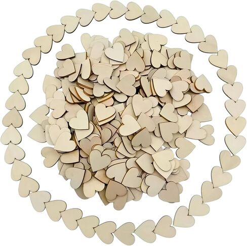 300 Pcs Unfinished Wood Circle Round Disc Blank Natural Wooden Cutout Ornaments for Decoration DIY Craft Art Supplies (Round 1 x 1 x 0.12 inches) in Kuwait