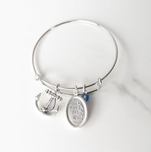 St. Philomena Catholic Bangle Bracelet, Silver-tone Prayer Jewelry for Women and Teens, Confirmation and Birthday Gift, Saint Devotional Charm Bracelet in Saudi Arabia