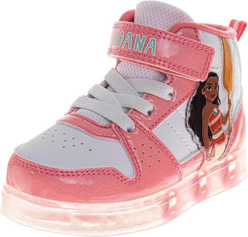 Girls High Top Sneakers Light Up Shoes for Girls Hightop LED Shoes Disney Princess Moana Minnie Frozen Stitch Paw Patrol (Sizes: 6-10 Toddlers / 11-12 Little Kids) in Saudi Arabia