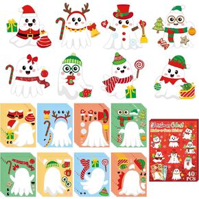 B1ykin Christmas Make a Face Sticker Sheets - Make Your Own Christmas Stickers Games, Winter Christmas Party Game Stickers Art Craft for Girls Boys Kids Birthday Party Favor Supplies (Christmas Tree) in Kuwait