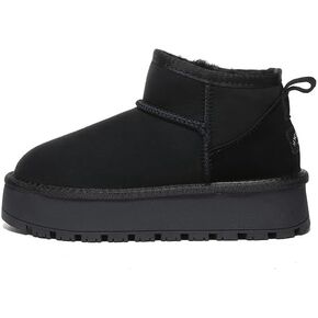 Women’s Platform Snow Boots, Genuine Sheepskin Wool-Lined Winter Booties in Saudi Arabia