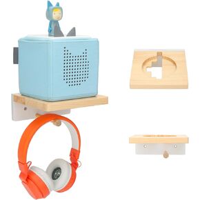 for Toniebox Starter Tonie Shelf Wall Mounted Set Wooden Floating Shelves Compatible with Tonie Box Player Headphones and Charging Station (Box Rack) in Kuwait
