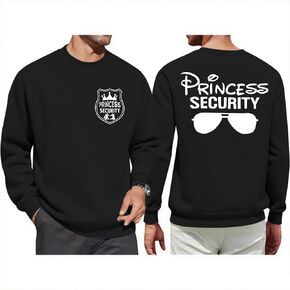 قميص بأكمام طويلة لفريق الأميرة الأمنية للرجال، سويت شيرت المملكة السحرية للإجازات العائلية، بلوفر فتاة أبي، سويت شيرت in Kuwait