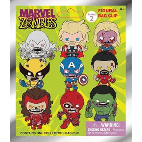 سلسلة Marvel Zombies 2 - مشبك حقيبة قابل للتجميع مقاس 5 بوصات - حقيبة عمياء (شكل عشوائي واحد) - سلسلة مفاتيح شخصية البطل الخارق/ملحق حقيبة الظهر | بضائع مرخصة رسميًا in Kuwait