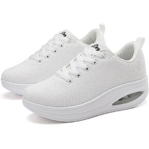 RUIDENG أحذية المشي للنساء وسادة هوائية ممرضة مقاومة للانزلاق العمل الجري أحذية رياضية منصة أحذية رياضية مريحة الروك نعل سميك خفيف الوزن in Kuwait