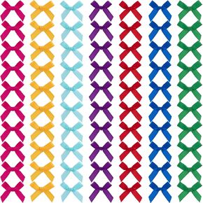 70pcs Mini Ribbon Bows for Craft, Small Satin Ribbon Bow, Soft Bowknot Sewing Accessories for Flowers Bakery Gift Wrapping Christmas Wedding Birthday Party Decoration- Wine Red in Kuwait