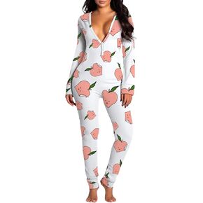 Christmas One Piece for Women Jumpsuit Stripe Print Long Sleeve Romper Sexy One Piece Pajamas Sleepwear Xmas Pjs in Kuwait