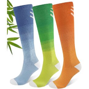 JODUCE 3 Pairs Compression Socks for Women, Bamboo Viscose 15-25 mmHg Knee High Support Socks for Pregnant Nurses Travel in Saudi Arabia