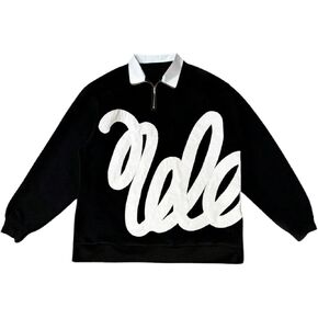 GORGLITTER Men's Color Block Graphic Oversized Sweatshirt Long Sleeve Half Zip Up Collar Streetwear Boxy Cropped Tops in Saudi Arabia