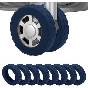 8Pcs Luggage Wheel Covers,Silicone Suitcase Cover for 2-2.4'' Spinner Wheel, Carry On Luggage Wheels Protector,Upgrade Suitcase Wheels Protective,Essential Travel Accessories (Midnight Blue-L) in Saudi Arabia