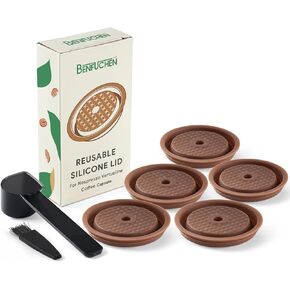 أغطية كبسولات VERTUO القابلة لإعادة الاستخدام قطعتان + كبسولات VERTUOLINE الفارغة القابلة لإعادة الملء - 80+150+230 مل كل 3 قطع لآلة صنع القهوة Vertuoline، أقراص كبسولات سيليكون BENFUCHEN لكبسولات نسبرسو Vertuo القابلة لإعادة الملء in Kuwait