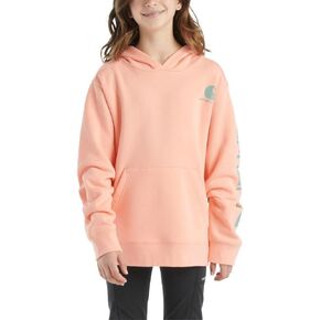 Carhartt Kid's CA7057 Long-Sleeve Graphic Sweatshirt - Girls - Small (8) - Peach Amber in Kuwait