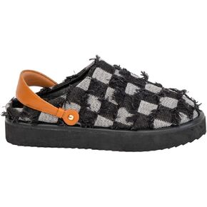 Makers Shoes - Quinn - Checkered Pattern Slip-On Clogs with Leather Strap in Kuwait
