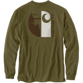 Carhartt Mens Loose Fit Heavyweight Long-Sleeve Pocket Outdoor Graphic T-Shirt in Kuwait