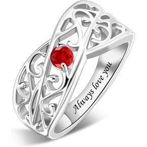 خاتم أمهات من الفضة الاسترليني مع 1-6 أحجار ميلاد مقلدة خواتم عائلية مخصصة لعيد الأم وعيد الميلاد والذكرى السنوية للمجوهرات هدايا للأم والجدة in Kuwait