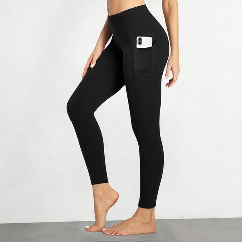 Fleece Lined Leggings with Pockets - High Waisted Thermal Winter Pants in Saudi Arabia
