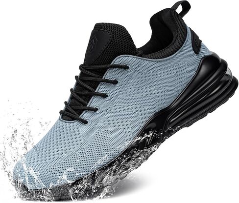 LARNMERN Wide Mens Non Slip Shoes Walking Water Resistant Food Service Chef Kitchen Work Slip Resistant Trainers Air Slip-on Sneakers, Black 8.5W in Kuwait